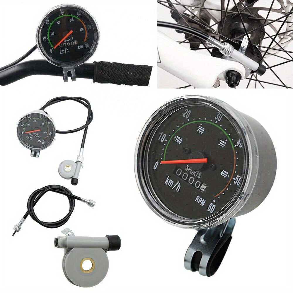 Bicycle Speedometer Classic Chrome Bezel Kit – Black, Left/Right Mountable, Fits 26/27.5/28/29 Inch Handlebars, General Bike & Exercycle