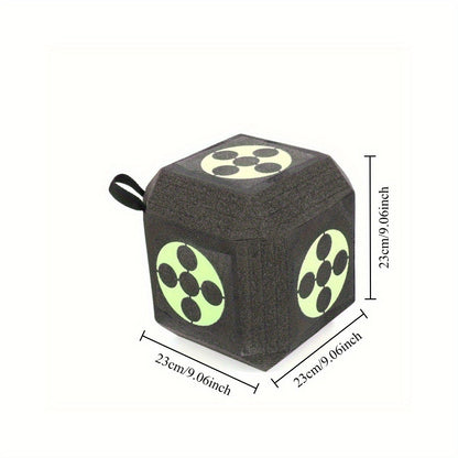 3D Archery Target Cube – Self-Healing Foam Multi-Faceted 23cm Block for Outdoor Backyard Range | Portable High-Density Target for Beginners