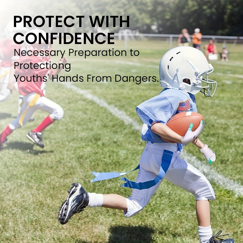 Sticky Grip Youth Football Receiver Gloves | Non-Slip Palm, Breathable Design for Boys & Girls – Hook-and-Loop Fit for Practice