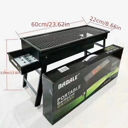 Portable Charcoal BBQ Grill Foldable – Lightweight Compact Outdoor Smoker Grill for Camping, Picnics, Hiking & Backyard Barbecue