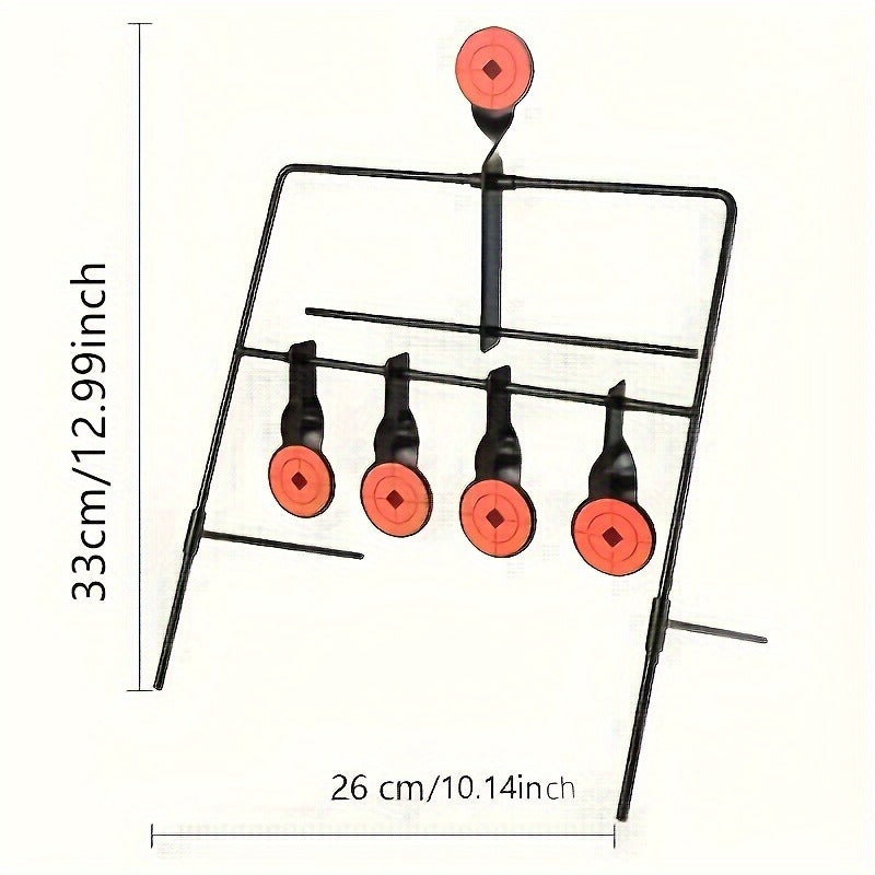 Shooting Target Stand with 4 Rotating Targets – Metal Frame Practice Target for Indoor & Outdoor Training