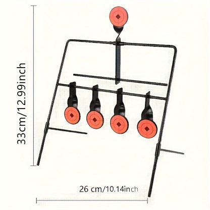 Shooting Target Stand with 4 Rotating Targets – Metal Frame Practice Target for Indoor & Outdoor Training