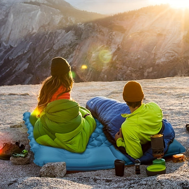Camping Sleeping Pad Inflatable & Self-Inflating – Ultralight TPU Nylon Mat with Built-In Pump, Single & Double Size for Backpacking