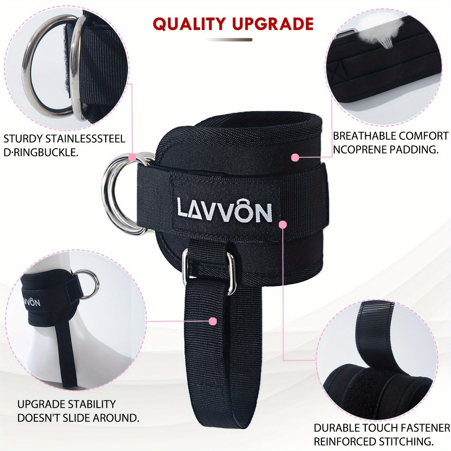 Barbell Squat Pad Set with Wrist Straps & Ankle Straps – Thick Anti-Slip Foam Bar Pad for Hip Thrusts, Squats & Lunges