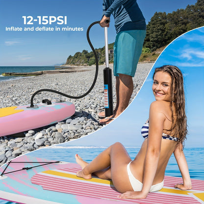 Inflatable Stand-Up Paddle Board in 10, 11 or 12-Foot Lengths with Five Colors and Three-Fin Layout