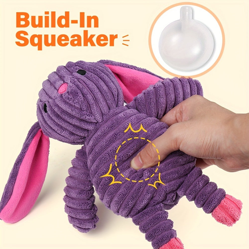 Dog Toys Five-Piece Squeaky Plush Animal Set with Pig, Frog, Elephant, Chicken and Fox Designs