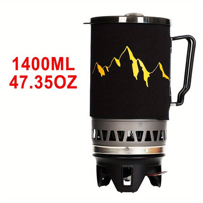 Camping Stove System 2pcs Set, Portable Propane Burner & Pot for Hiking Backpacking Outdoor Cooking