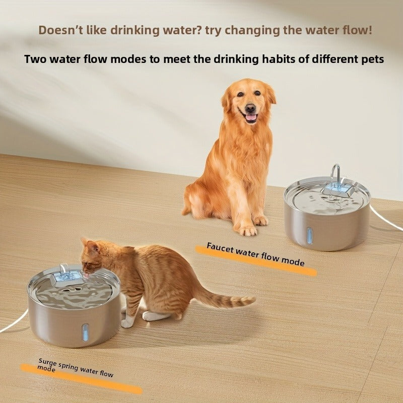 Large Stainless Steel Pet Water Fountain 236oz / 7L – Automatic Cat & Dog Water Dispenser, Multi-Stage Filtration