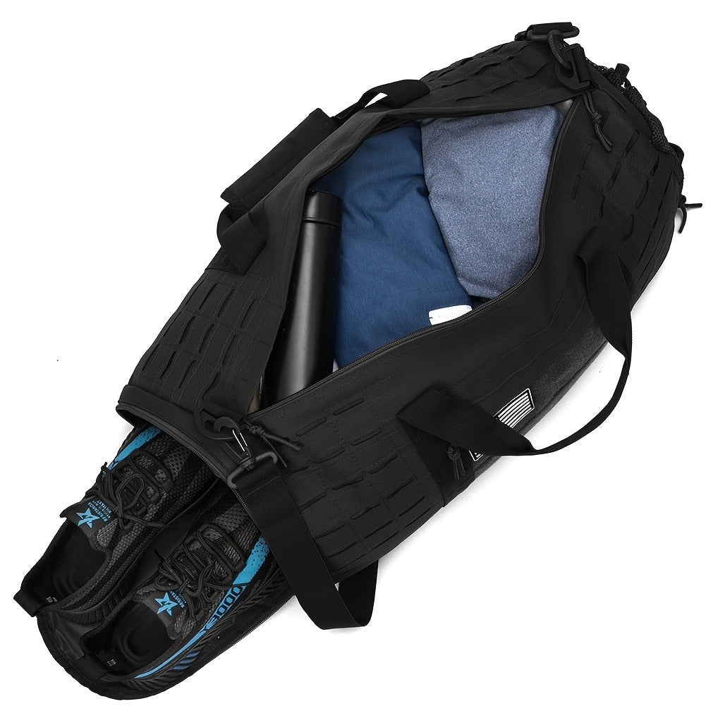 Tactical Duffle Bag 40L for Men Heavy Duty Gym Bag with Shoe Compartment Laptop Pocket Waterproof Sport Travel Bag Weekender Overnight Bag