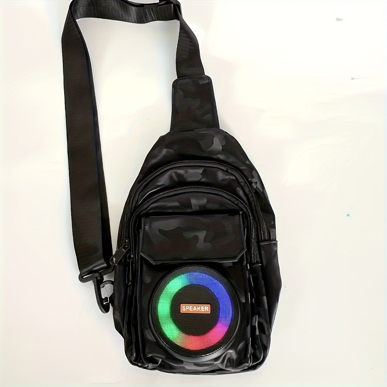 Speaker Backpack Outdoor Built-in Amplifier Sports Striped Backpack for Hiking Climbing Park Outdoor Adventures Travel Casual Daypack Matte