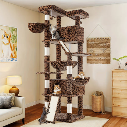Multi-Level Cat Tree in 36-, 65-, 68- or 81-Inch Heights with Perches, Condo, Hammock and 30 Color, Pattern or Layout Options