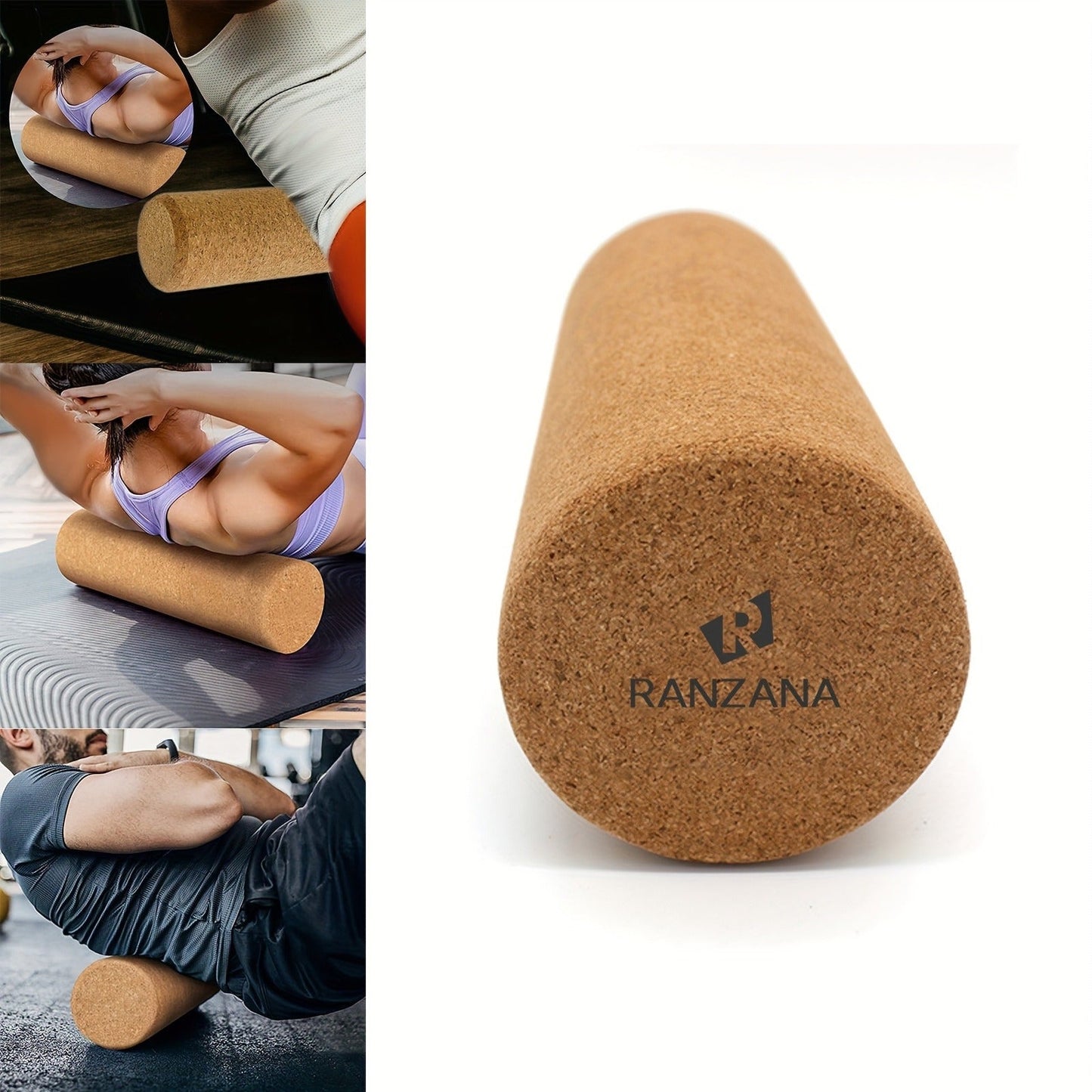 Cork Yoga Roller High-Density Foam Roller for Muscle Massage – 11.81 Inch Textured Surface for Neck & Back Pain Relief