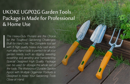 12-Piece Garden Tool Set with Aluminum Hand Tools, Canvas Apron and Storage Pockets for Home Gardening and Outdoor Plant Care