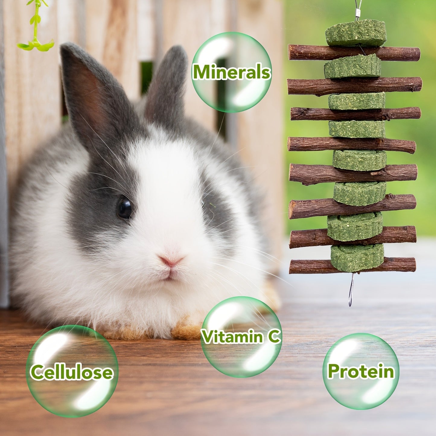 Grass Cake Chew Toys 3pcs – Natural Woven Hay Cake Teeth Grinding Strings for Hamsters, Rabbits & Small Pets