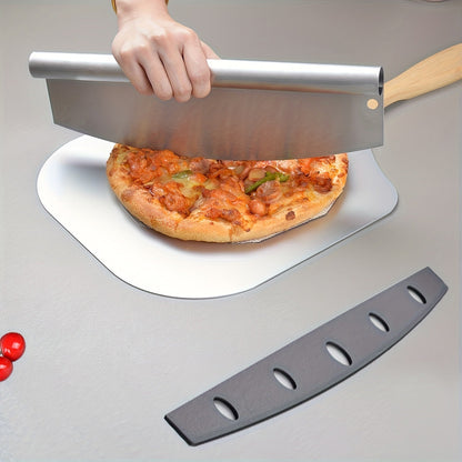 Pizza Stone Set 7-Piece with Tools – Cordierite Baking Stone with Stainless Steel Peel Cutter Brush & Heat-Resistant Gloves | Crispy Crust