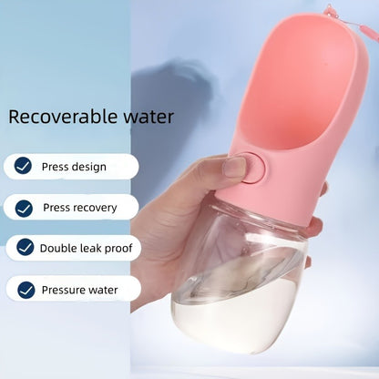 Portable Dog Water Bottle with Food Storage – Leakproof 2-in-1 Pet Travel Bottle for Hiking, Walking & Outdoor Activities