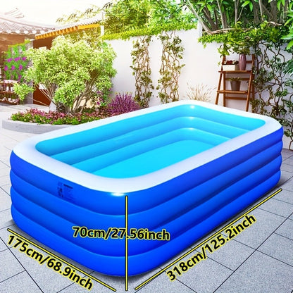 Inflatable Swimming Pool for Family Adults Kids, Large Above Ground Outdoor Backyard Pool for Garden, Patio and Yard Use
