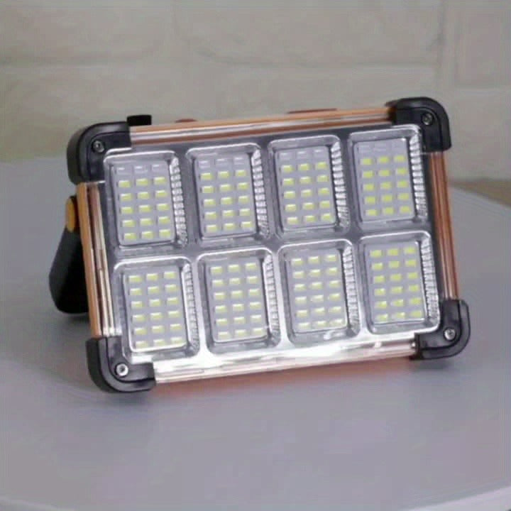 Solar Rechargeable LED Floodlight Flashlight, IP44 Waterproof 4500 Lumens Ultra-Bright Portable Camp Light