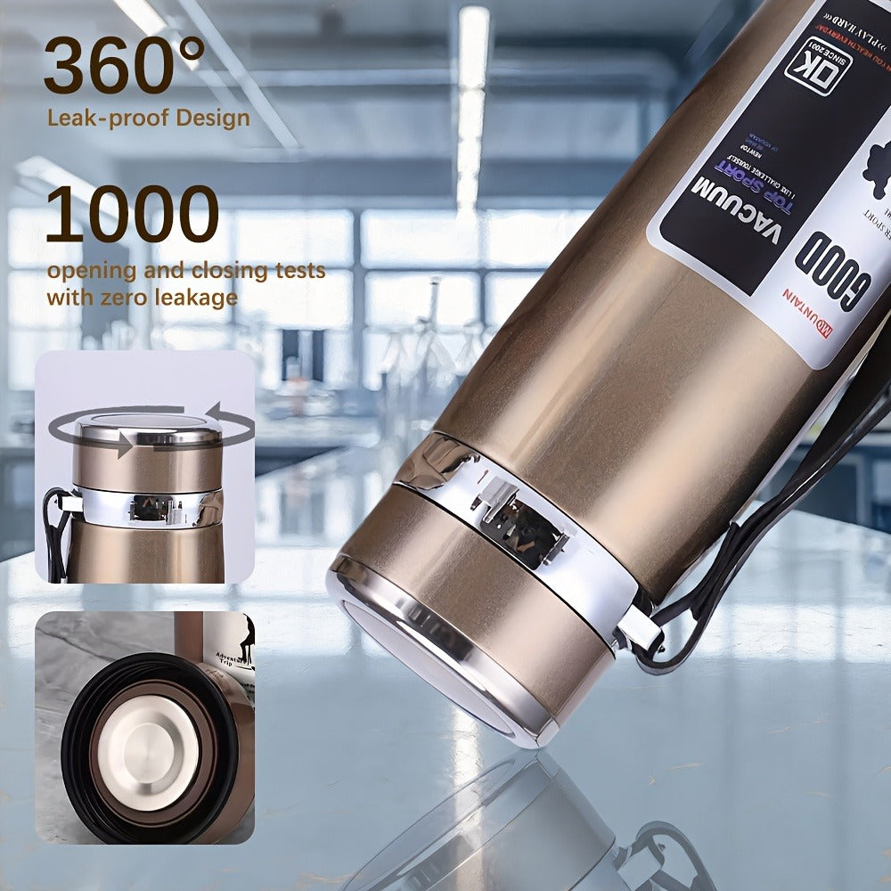 Insulated Water Bottle 1000ml 316 Stainless Steel – Double Wall Vacuum Flask with Leak-Proof Lid, Wide Mouth