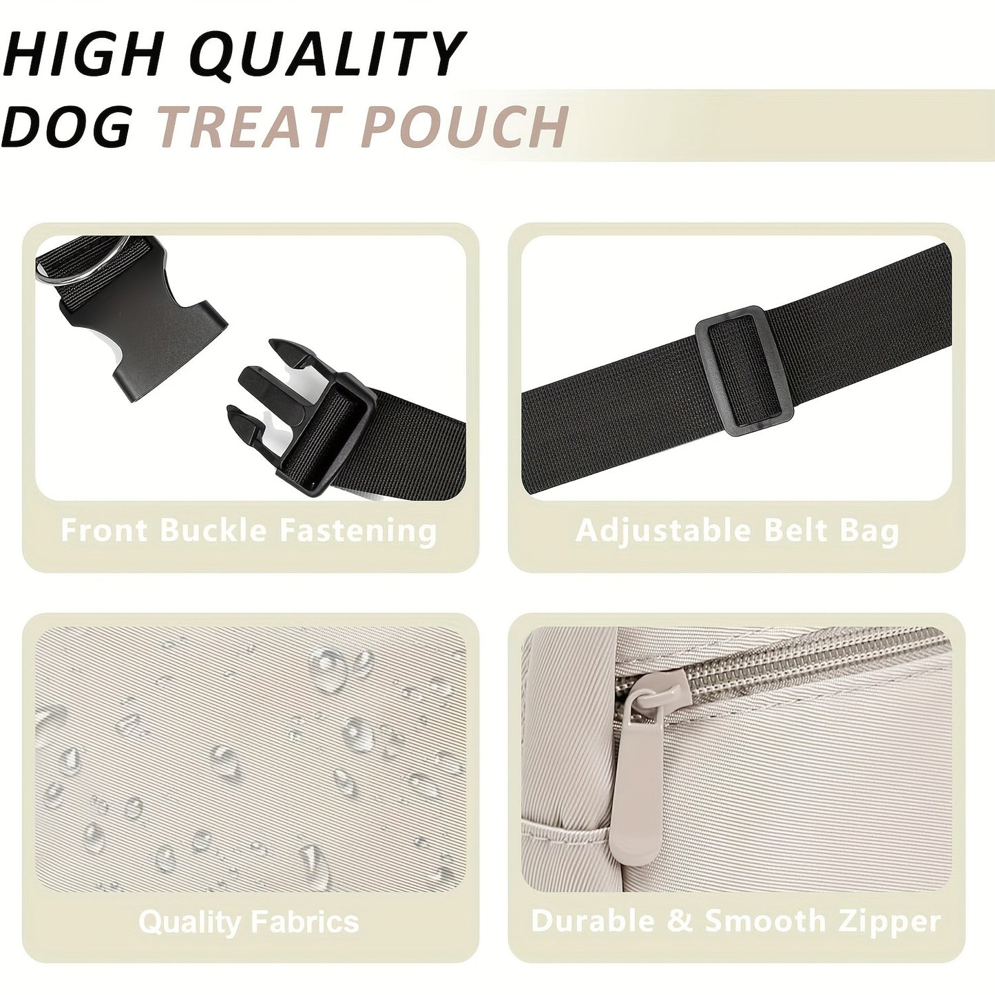 Dog Treat Pouch for Training – Waist Belt Bag with Poop Bag Dispenser, Detachable Treat Bag & Carabiner – Dog Walking Bag for Puppy Training