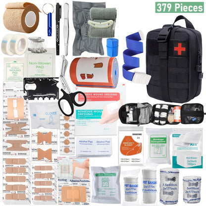 157PCS MOLLE Survival Kit – Outdoor First Aid Emergency Gear for Camping Hiking Adventure Travel Car Home Office School