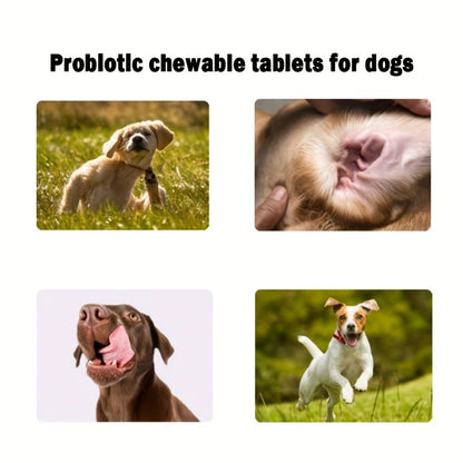 Dog Probiotic & Prebiotic Chewable Treats with Natural Ingredients – Supports Gut Health & Quality of Life for All Breeds