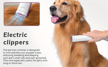 Dog Grooming Vacuum Kit 4-in-1 – Pet Hair Vacuum with Electric Clipper, Grooming Brush & Deshedding Tools, 2.5L Large Dust Cup