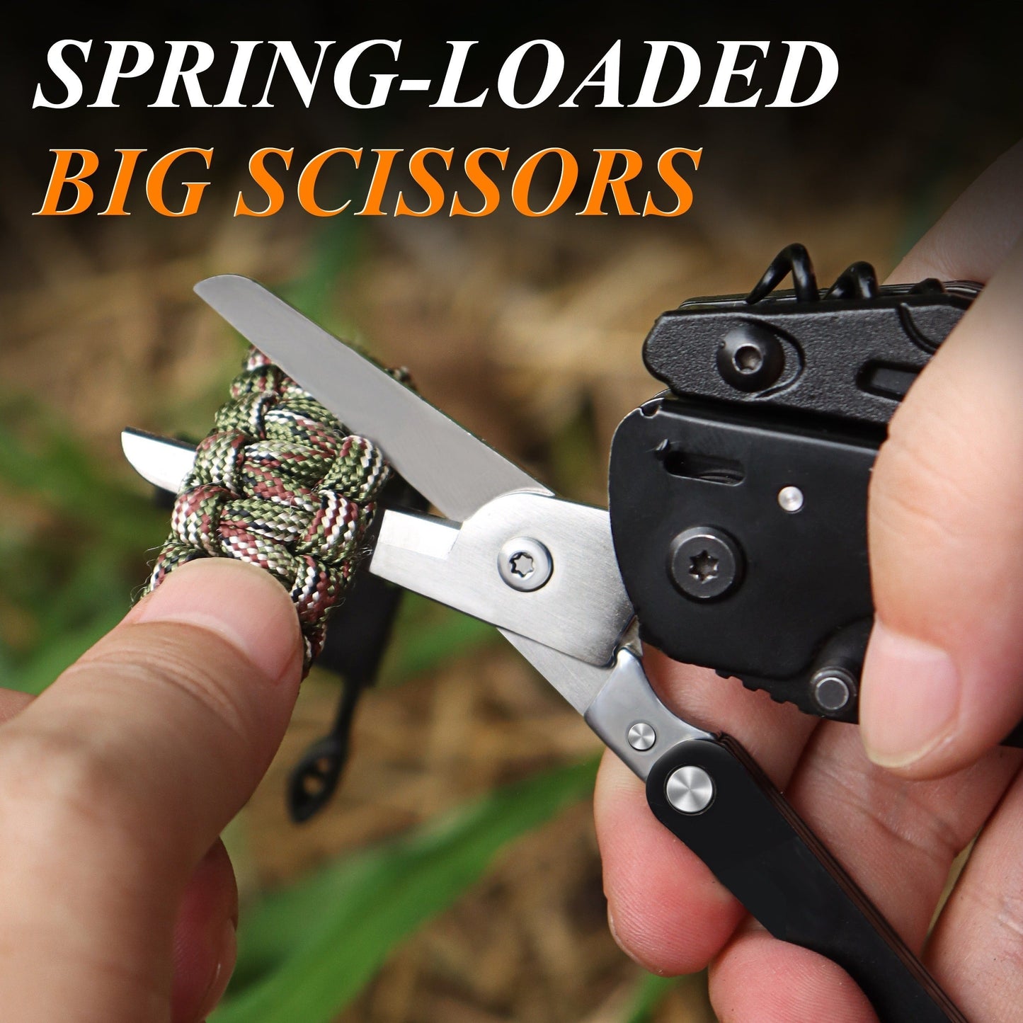 18-in-1 Stainless Steel Multitool Pocket Knife – Pliers, Scissors, Saw, Corkscrew & 9 Screwdrivers with Safety Lock & Nylon Sheath