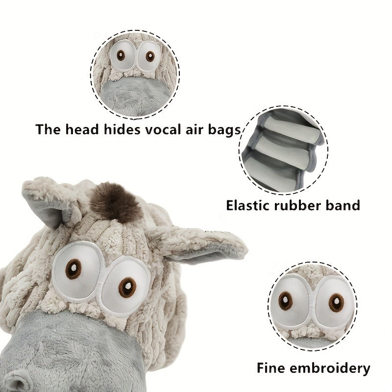 Dog Chew Toy Donkey Plush Squeaky Stretch Toy for Dogs – Durable Soft Stuffed Animal Chew Toy for Small Medium Large Dogs