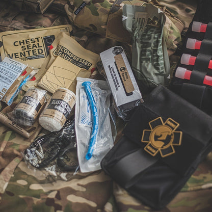 Tactical IFAK First Aid Kit with MOLLE Quick Release – Includes Tourniquet Bandage Chest Seal for Severe Bleeding Control