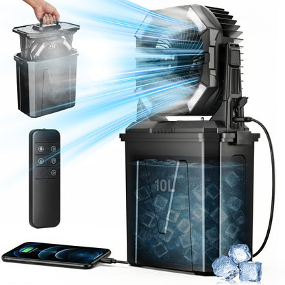 Misting Fan Portable Outdoor with Water Tank 20000mAh Rechargeable Battery Camping Cooling Spray Fan