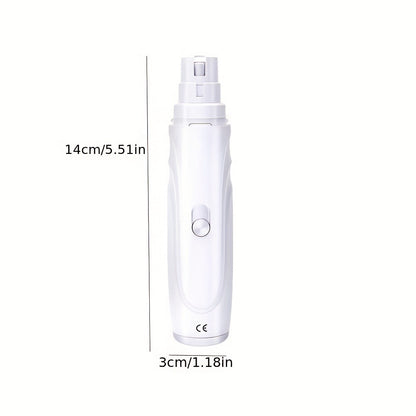 Electric Pet Nail Grinder 2-Speed 3-Port – Rechargeable Quiet Dog Cat Nail Trimmer with 3 Hour Battery Life