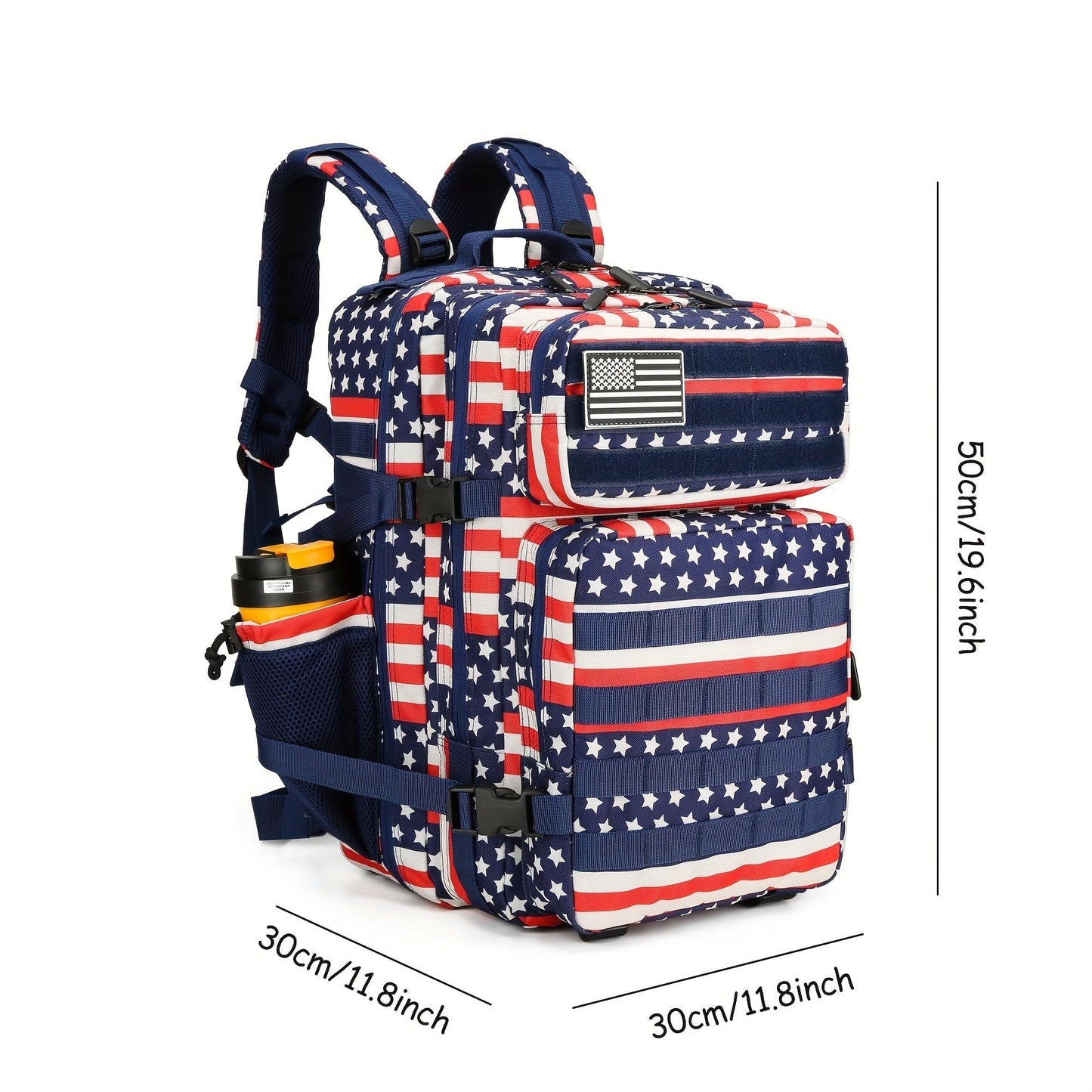Flag Design Hiking Backpack 20L Tactical Daypack Waterproof Camping Travel Bag Cycling Fitness Outdoor Sports Backpack Independence Day Gift