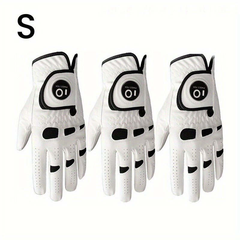 Men's Golf Glove Left Hand 3 Pack with Ball Marker – WeatherSof Soft Grip Cabretta-Style Golf Gloves for Men, Buckle Closure