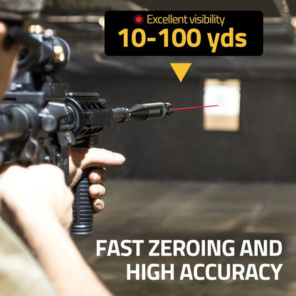 Red Laser Bore Sight Kit with 64 Adapters | Professional Multi-Caliber Boresighter for .17 to 12GA Rifles, Pistols & Handguns