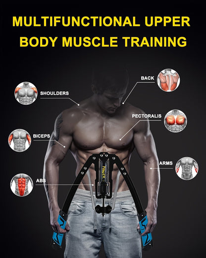 Hydraulic Arm Trainer Adjustable Resistance 22-440 lbs Carbon Steel Home Gym Equipment Chest Shoulder Back Multi-Muscle Workout Foldable