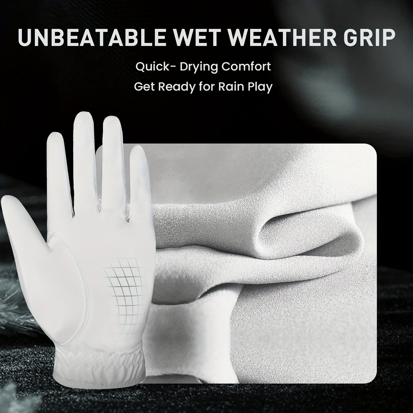 Wet Weather Golf Gloves Rain Grip 3-Pack for Men | Breathable Water-Resistant Golf Gloves for Left & Right Hand