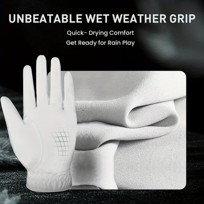 Wet Weather Golf Gloves Rain Grip 3-Pack for Men | Breathable Water-Resistant Golf Gloves for Left & Right Hand