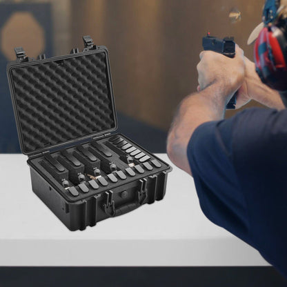 Hard Pistol Case IP67 Waterproof – TSA Approved Lockable Handgun Case with XPE Pre-Cut Foam Lining, Pressure Release Valve & Dual Padlock