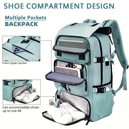 Laptop Backpack with Shoe Compartment, USB Port and Large Travel Storage in Eight Colors for Daily Use