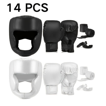 Boxing Kit Set 14pcs – 2 Pairs 16oz Boxing Gloves, Headgear, Hand Wraps & Mouthguards for Adults & Youth Beginners