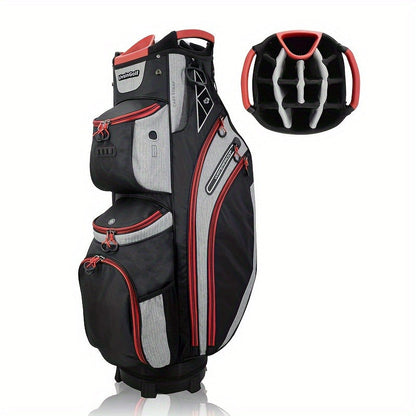 Golf Cart Bag with Full-Length Dividers – Sturdy Spacious Stand Bag with Multiple Pockets for Golf Club Organization, Accessories Storage