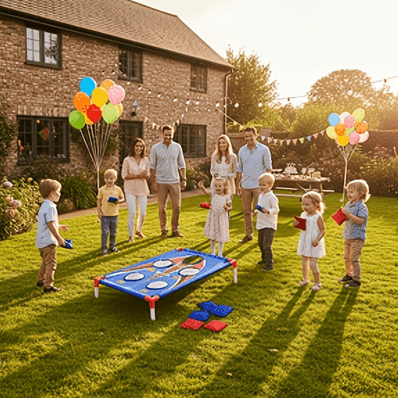 Bean Bag Toss Game Set – 5-Hole Scoring Board, 8 Bean Bags & Carry Bag – Outdoor Backyard Lawn & Beach Game for Adults & Kids, Family Party