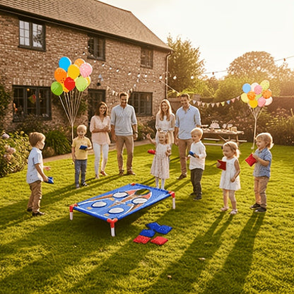 Bean Bag Toss Game Set – 5-Hole Scoring Board, 8 Bean Bags & Carry Bag – Outdoor Backyard Lawn & Beach Game for Adults & Kids, Family Party
