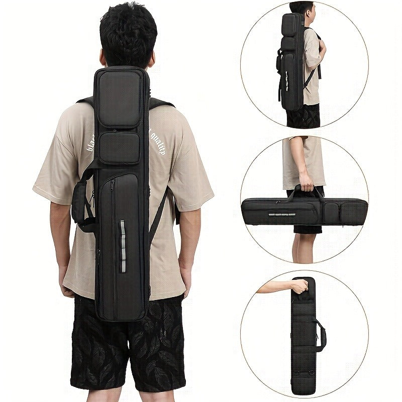 Pool Cue Case 4x4 – Billiard Cue Bag Holds 4 Butts & 4 Shafts, Hidden Backpack Strap, Large Front Accessory Pockets