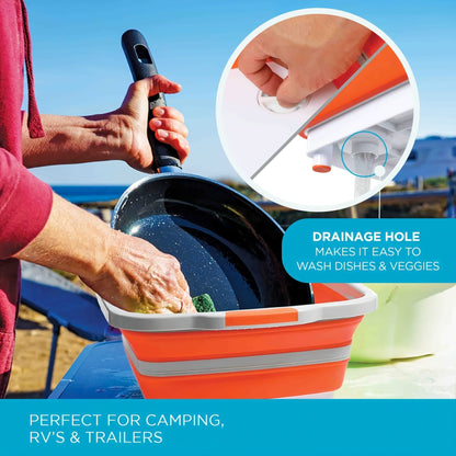 Collapsible BBQ Prep Caddy with Cutting Board & Lid – 3-in-1 Foldable Grill Preparation Tub, Food-Safe Plastic