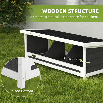 Chicken Nesting Box 3 Hole Wood Laying Box with Asphalt Roof for Hens, Indoor Outdoor Chicken Coop Nesting Boxes Fits Up to 3 Chickens