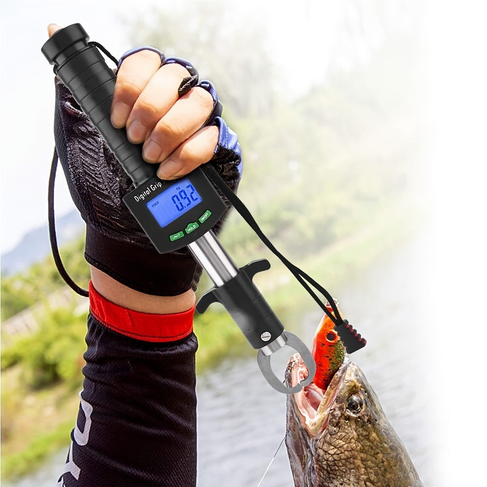 Digital Fishing Scale 25kg/55lb with Tape Measure – Portable Electronic Fish Weight Scale with LCD Display