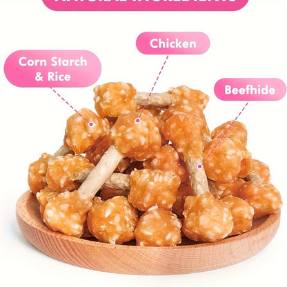 Chicken Dog Training Treats Dumbbell Shape – Natural High Protein Reward Snacks for Small Medium Large Dogs, Rice & Chicken Flavor