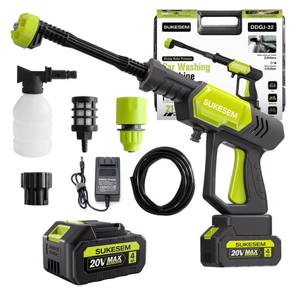 Cordless Pressure Washer Battery Powered Portable Car Wash Gun High Pressure Cleaner for Cars Yards for Garden, Patio and Yard Use